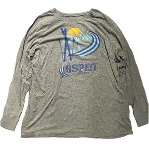 Women’s Torrid Grey Long Sleeve Shirt Aspen Skiing Winter Size 2
